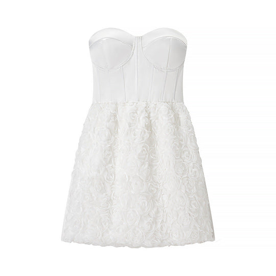 Damen Cocktailkleid mit Rüschen und tailliertem Schnitt