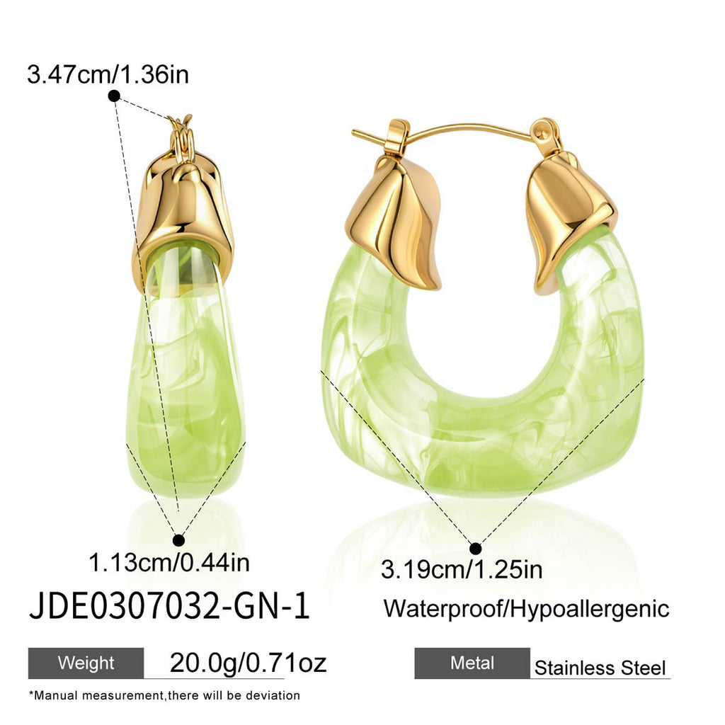Damen Ohrhänger mit elegantem grünem Design und hochwertiger Edelstahlverarbeitung Shop Nory