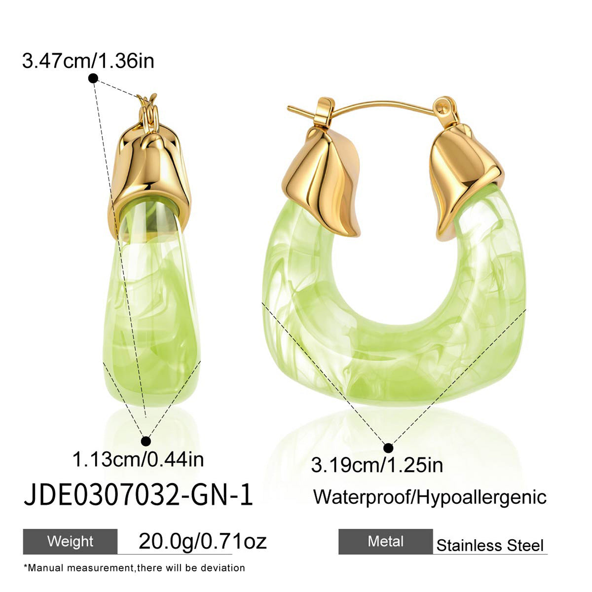 Damen Ohrhänger mit elegantem grünem Design und hochwertiger Edelstahlverarbeitung Shop Nory