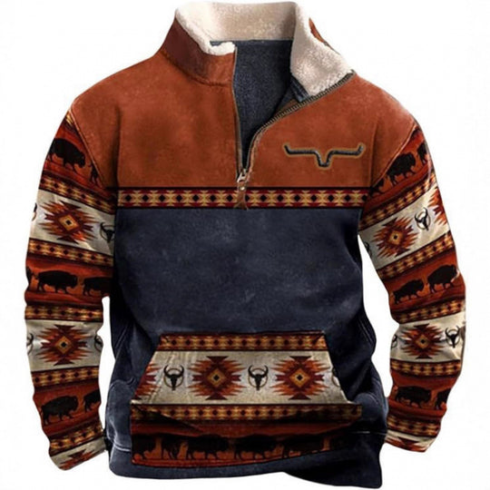 Herren Wärmender Fleece-Pullover mit Stehkragen Shop Nory