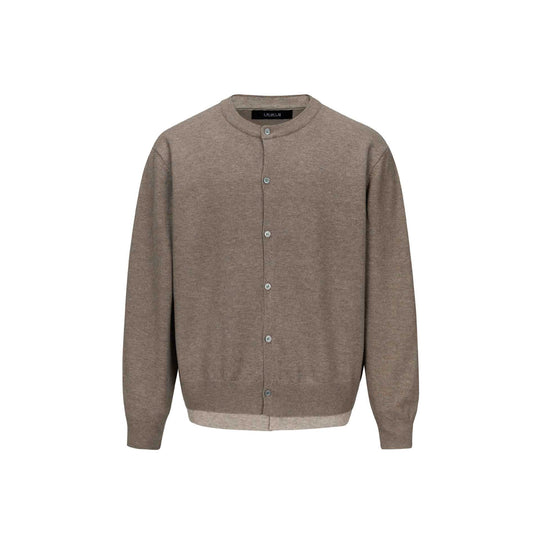 Herren Feinstrick-Cardigan mit Rundhals, durchgehender Knopfleiste und geripptem Saum Shop Nory