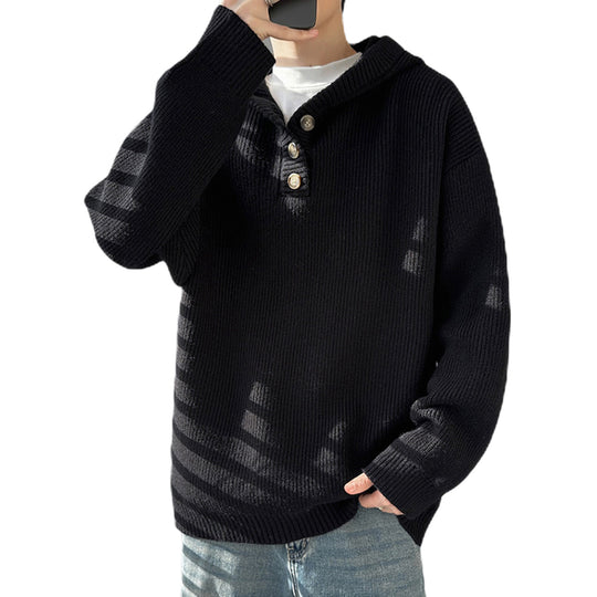 Herren Gemütlicher Hoodie mit Knopfdetails und Rippenstruktur Shop Nory