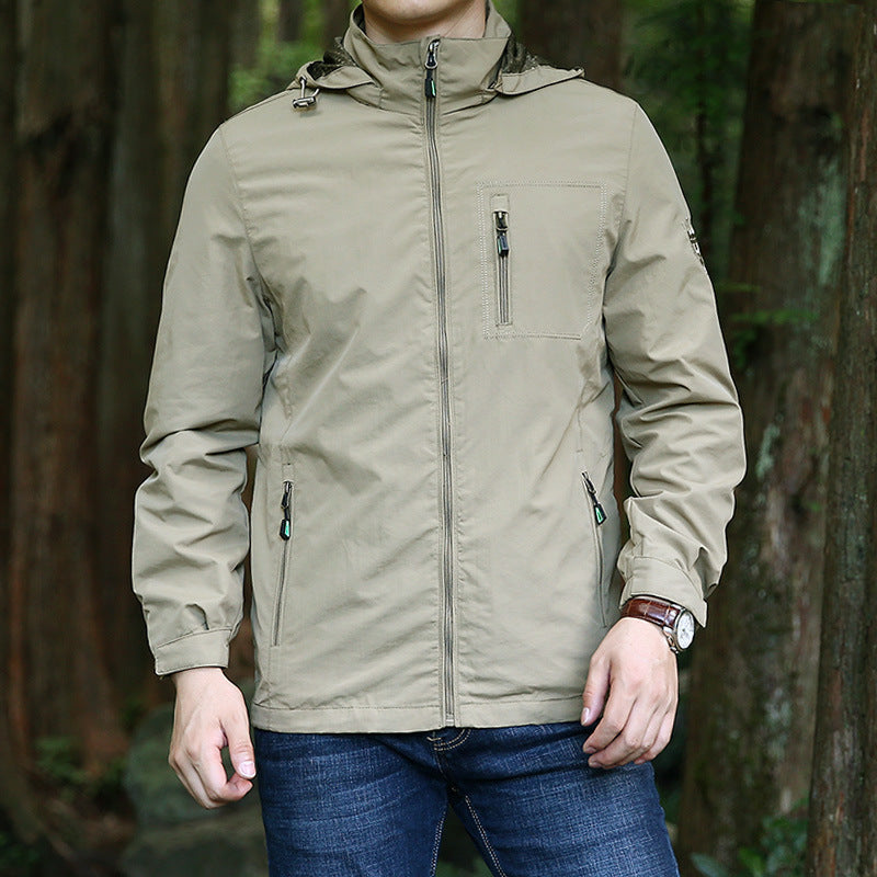 Herren Winddichte Softshell-Thermojacke mit Fleece-Innenfutter und Kapuze Shop Nory