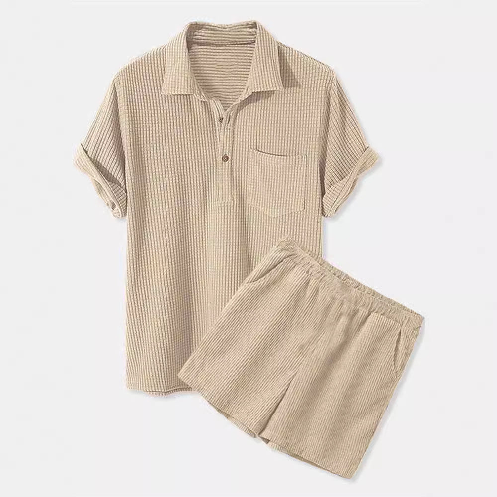 Damen Sonnen-Pyjama Set mit kurzem Shirt und Hose