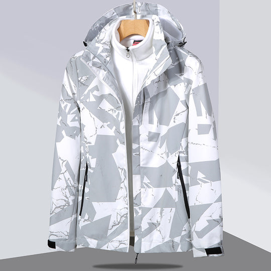 Damen zweilagige Softshelljacke mit abnehmbarer Fleece-Innenjacke und Kapuze Shop Nory