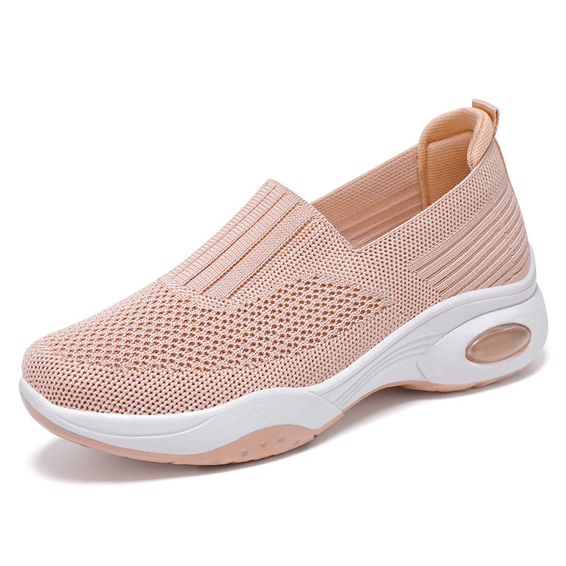 Damen nan nahtloser Strick-Slipper mit erhöhtem Plateau-Luftdämpfer und ergonomischer Fersenstütze Shop Nory
