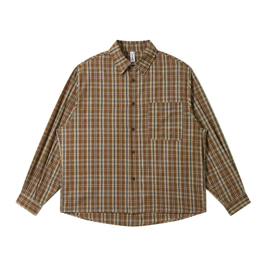 Herren Lockeres Karo-Workshirt aus Baumwollmischung mit aufgesetzter Brusttasche Shop Nory