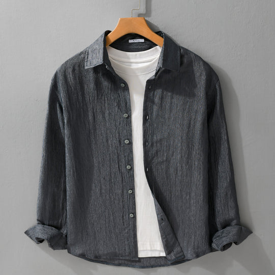 Herren Texturiertes Leinen-Baumwoll-Hemd im Relaxed-Fit Shop Nory