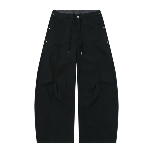 Damen Weite Culotte-Hose mit elastischem Tunnelzugbund und Cargo-Details Shop Nory