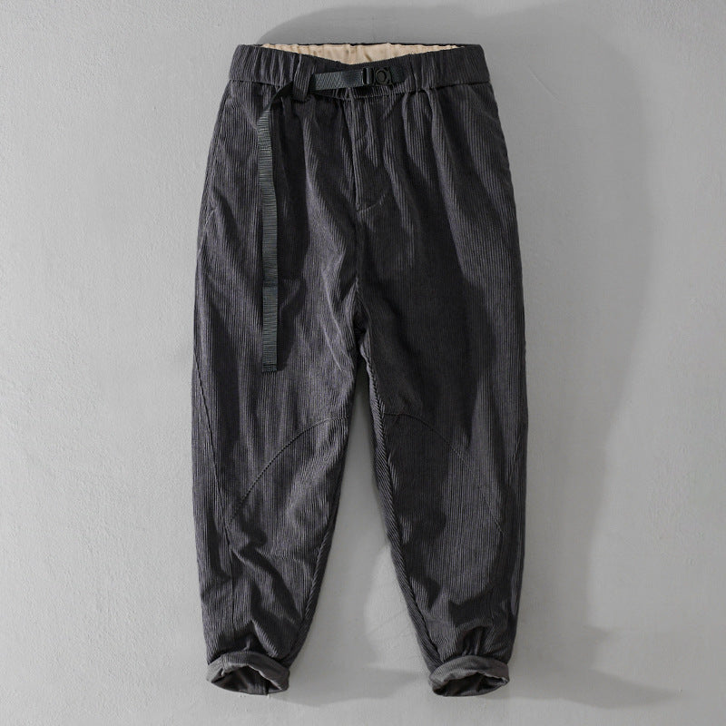 Herren Kord-Chino mit elastischem Bund, Gurtbandschließe und konischem Schnitt Shop Nory