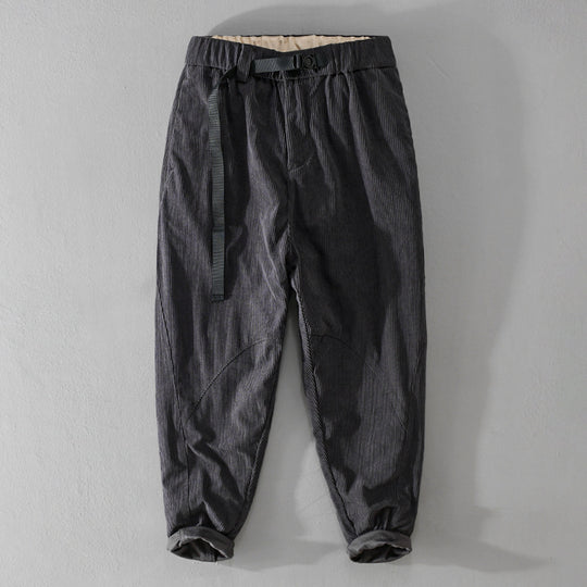 Herren Kord-Chino mit elastischem Bund, Gurtbandschließe und konischem Schnitt Shop Nory