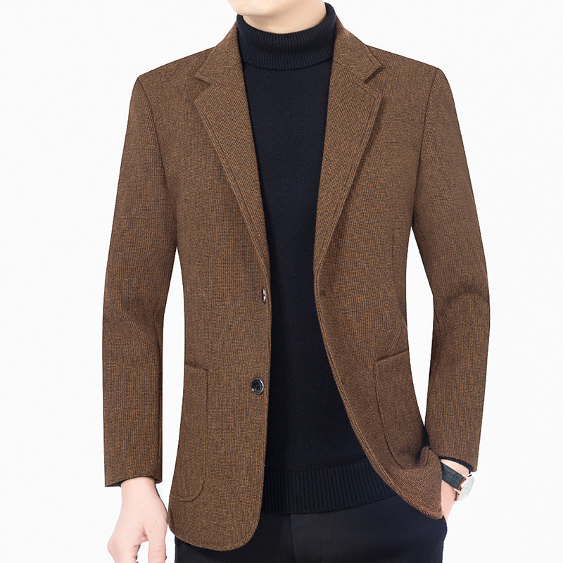 Herren Strukturierter Strickblazer mit Reverskragen und aufgesetzten Taschen Shop Nory