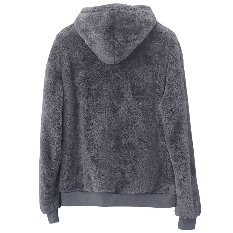Unisex nan kuscheliger Kapuzenpullover aus Teddyplüsch mit Kängurutasche Shop Nory