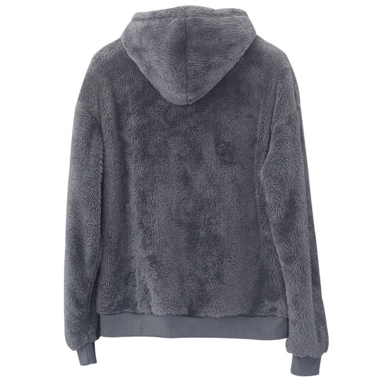 Unisex nan kuscheliger Kapuzenpullover aus Teddyplüsch mit Kängurutasche Shop Nory