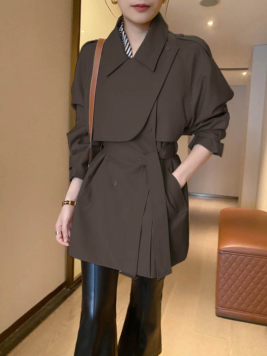 Damen Modernes Trenchcoat mit Taillengürtel Shop Nory