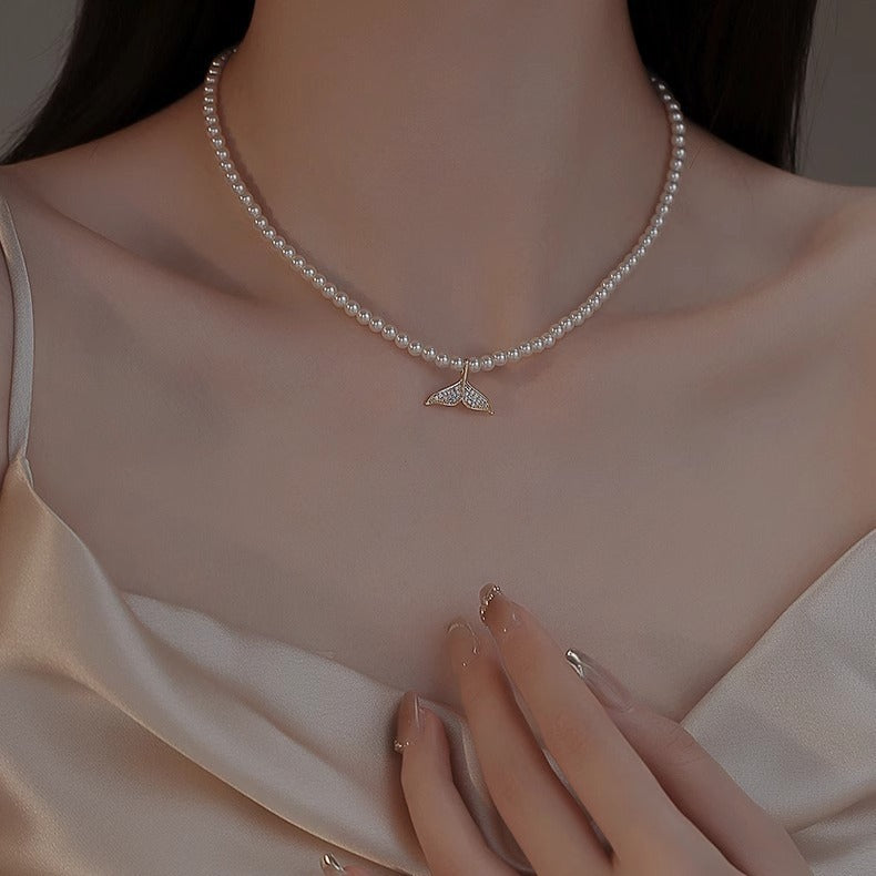 Damen Halskette mit Perlendesign und stilvollem Anhänger Shop Nory