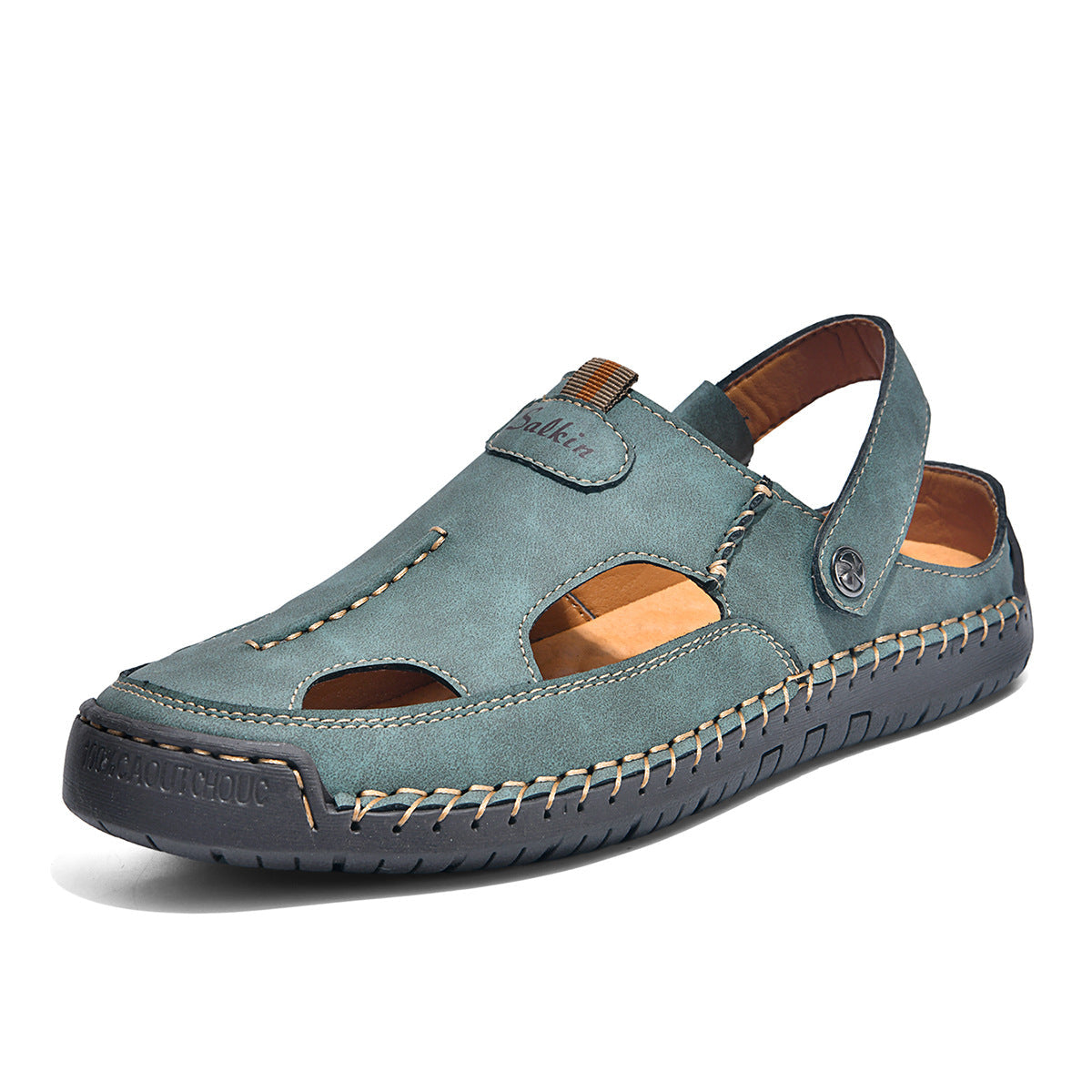 Herren luftige Leder-Sandalen mit verstellbarem Riemen Shopnory