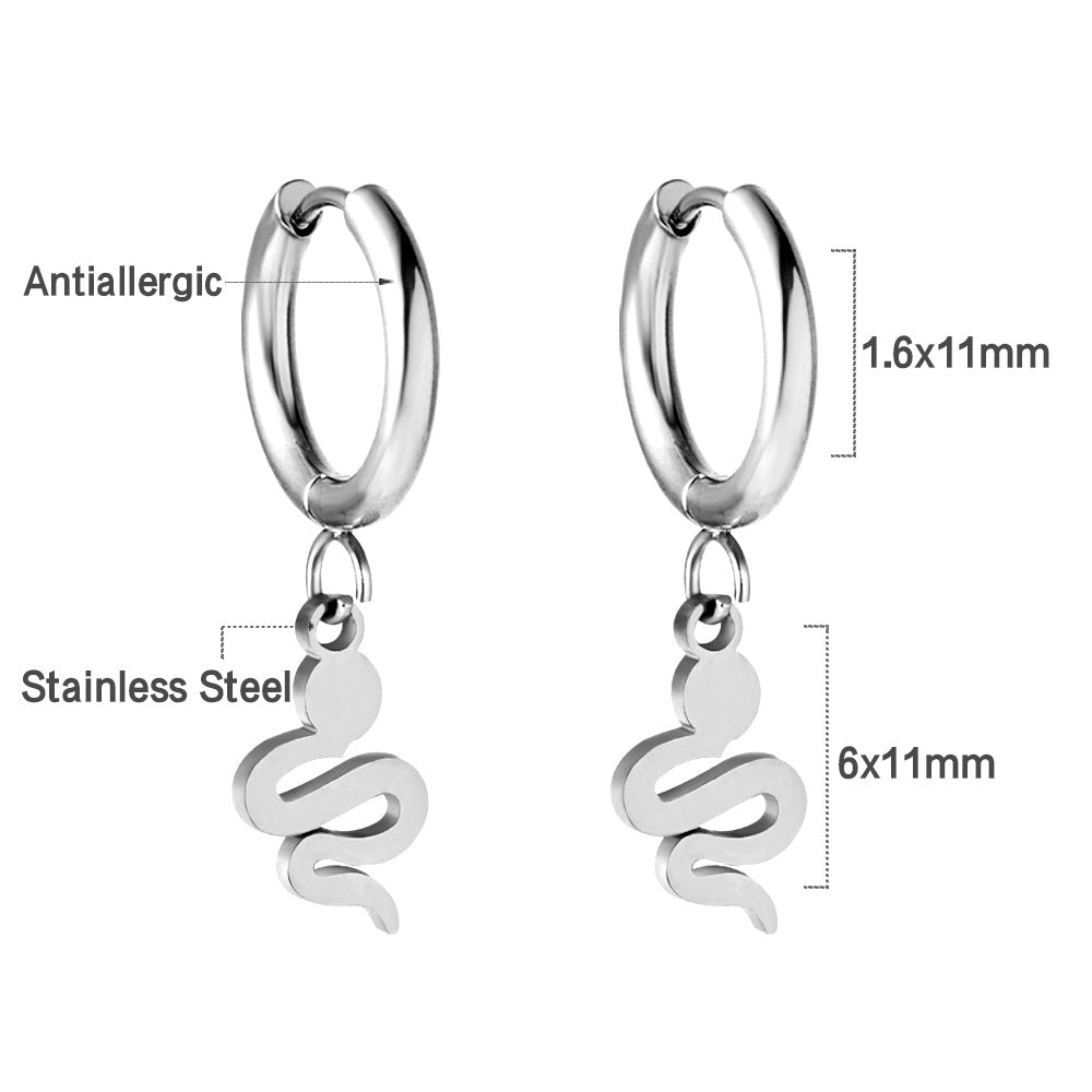 Damen Halskette mit schlangenförmigem Anhänger und goldplattierten Details Shop Nory