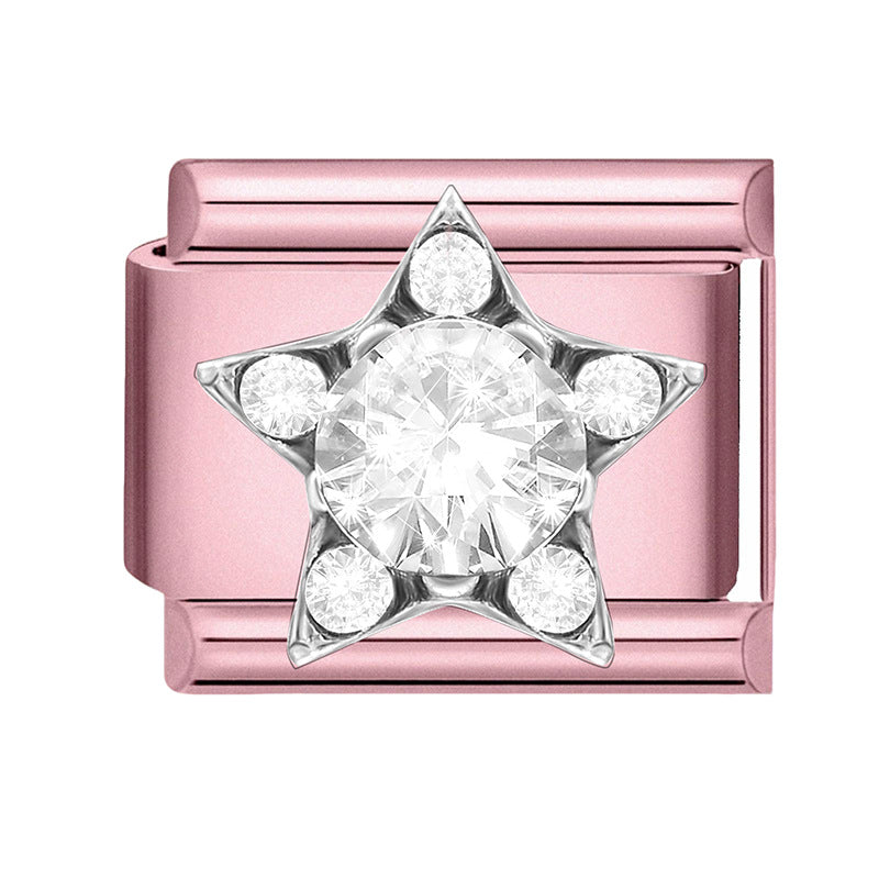Mond- und Stern-Charm Für Modulare Armbänder mit Tropfen-Detail