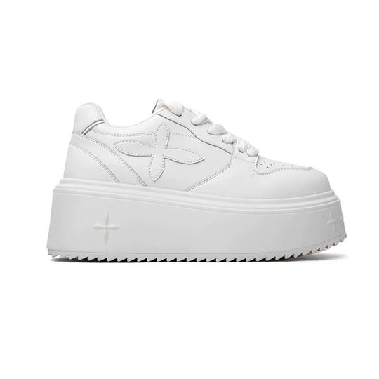 Damen Plateau-Chunky-Sneaker mit Blumenapplikation und Netz-Einsatz Shop Nory
