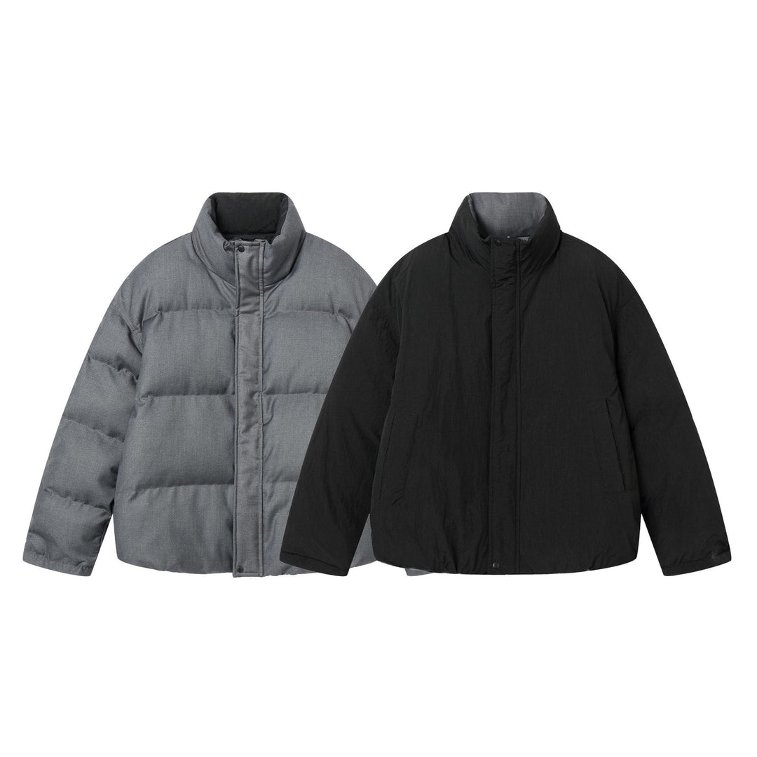 Unisex Wende-Pufferjacke kurz mit hohem Stehkragen und verdecktem Verschluss Shop Nory