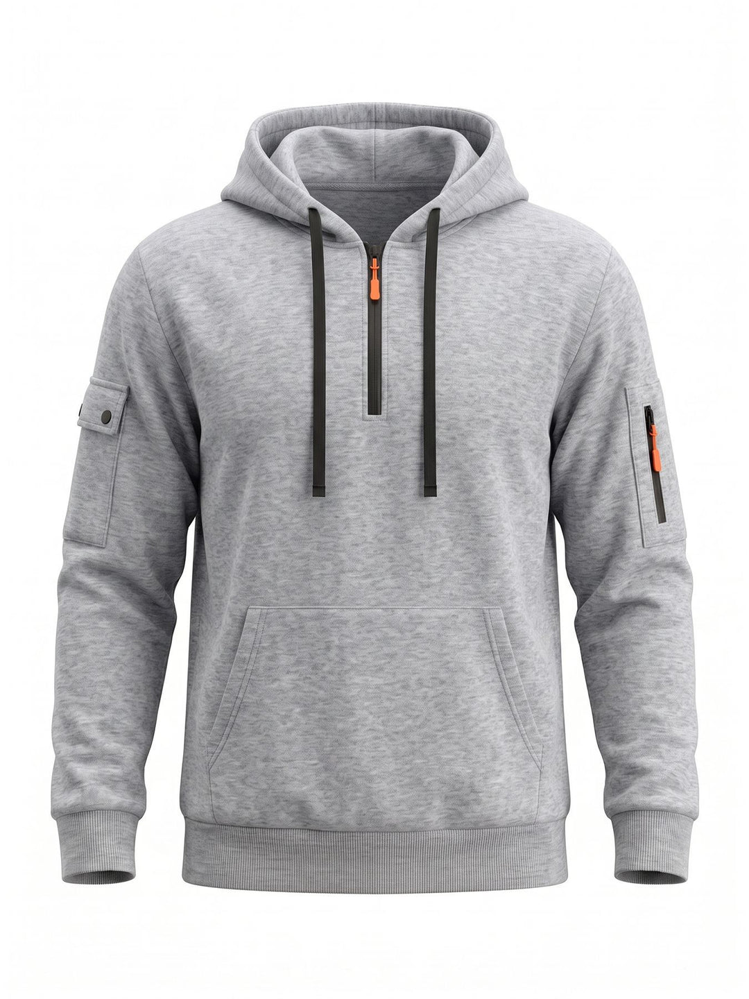 Herren Kapuzenpullover mit halbem Reißverschluss und Utility-Ärmeltasche Shop Nory