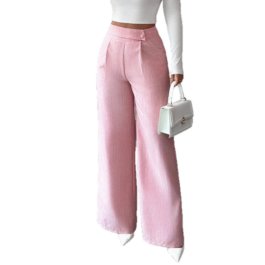 Damen Hochtaillierte Palazzohose mit asymmetrischer Knopfblende und Bundfalte Shop Nory