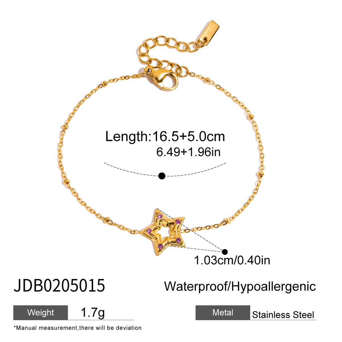 Damen Armband aus hypoallergenem Edelstahl mit bunten Perlen und Perlenelement Shop Nory