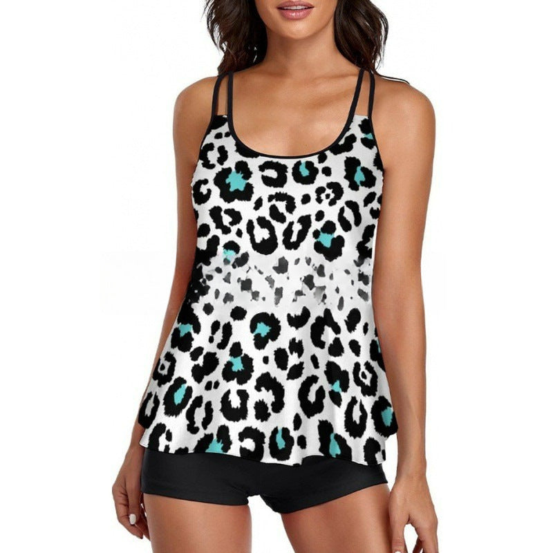 Damen Sportliches Tankini-Set mit bequemem Shorts und verstellbaren Trägern Shopnory