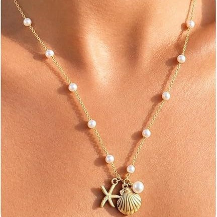 Damen Halskette mit mehrlagigem Design und maritimem Sternanhänger Shop Nory