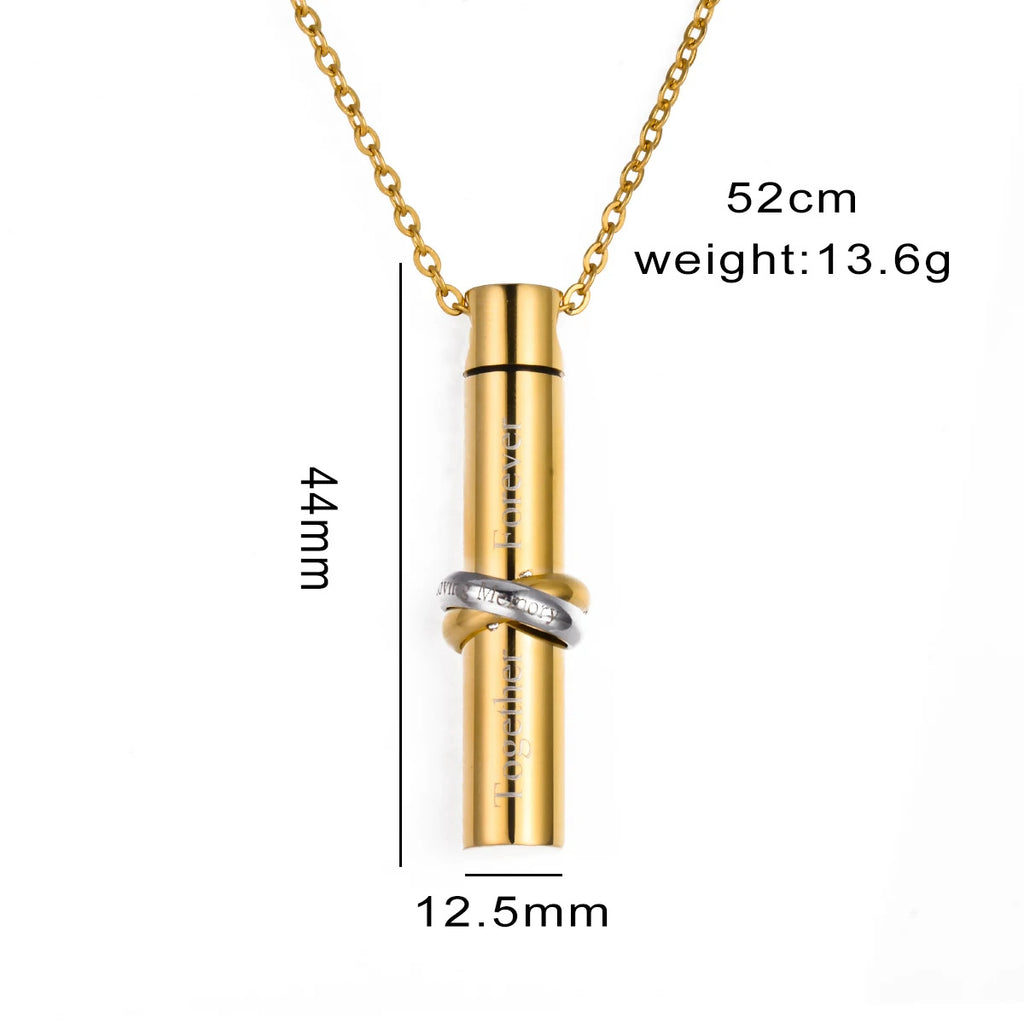 Damen Edelstahl Medaillon Halskette mit doppeltem Bindemotiv Shop Nory