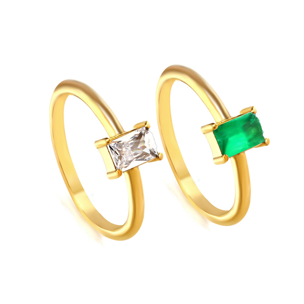 Damen elegante Edelstahl Ring mit funkelndem Zirkonia Shop Nory