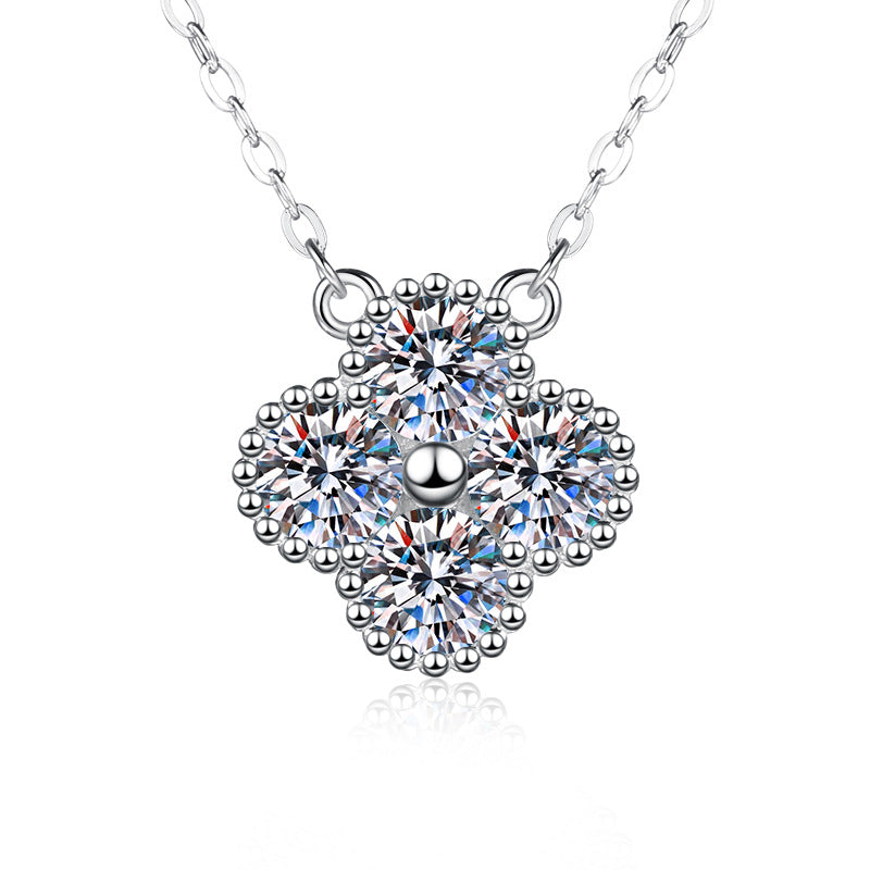 Damen Halskette mit floralen Kristallanhängern Shop Nory