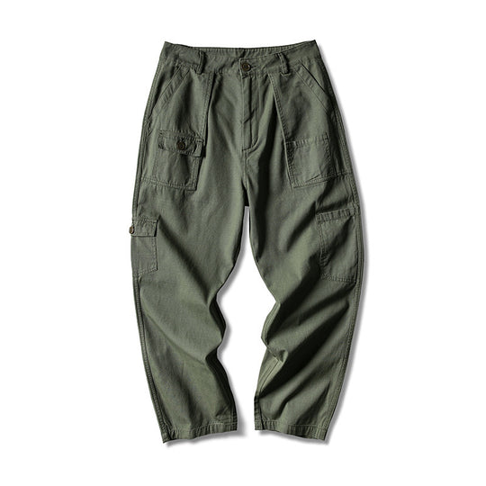 Herren Weite Baumwoll-Cargohose im Baggy-Cut mit Multifunktions-Taschen und umgeschlagener Saum Shop Nory