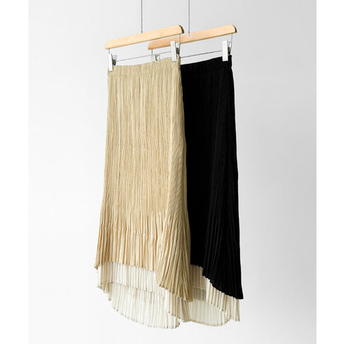 Damen Eleganter Plissierter Rock mit asymmetrischem Saum Shop Nory