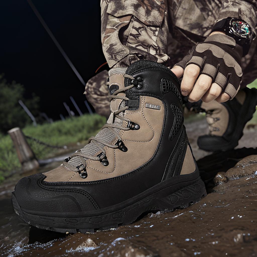 Herren wasserdichte Trekkingstiefel mit verstärktem Knöchelschutz und rutschfester Sohle