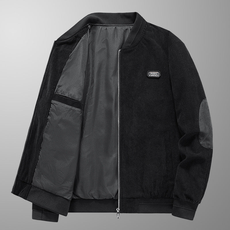 Herren Cord-Blouson im Bomberstil mit Ellbogenpatches und verdeckter Innentasche Shop Nory