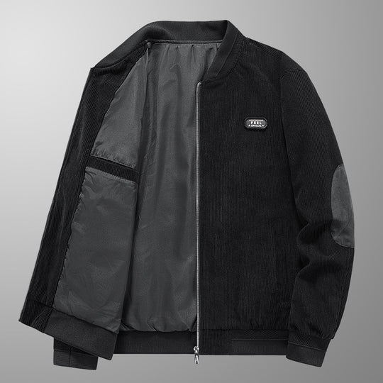 Herren Cord-Blouson im Bomberstil mit Ellbogenpatches und verdeckter Innentasche Shop Nory
