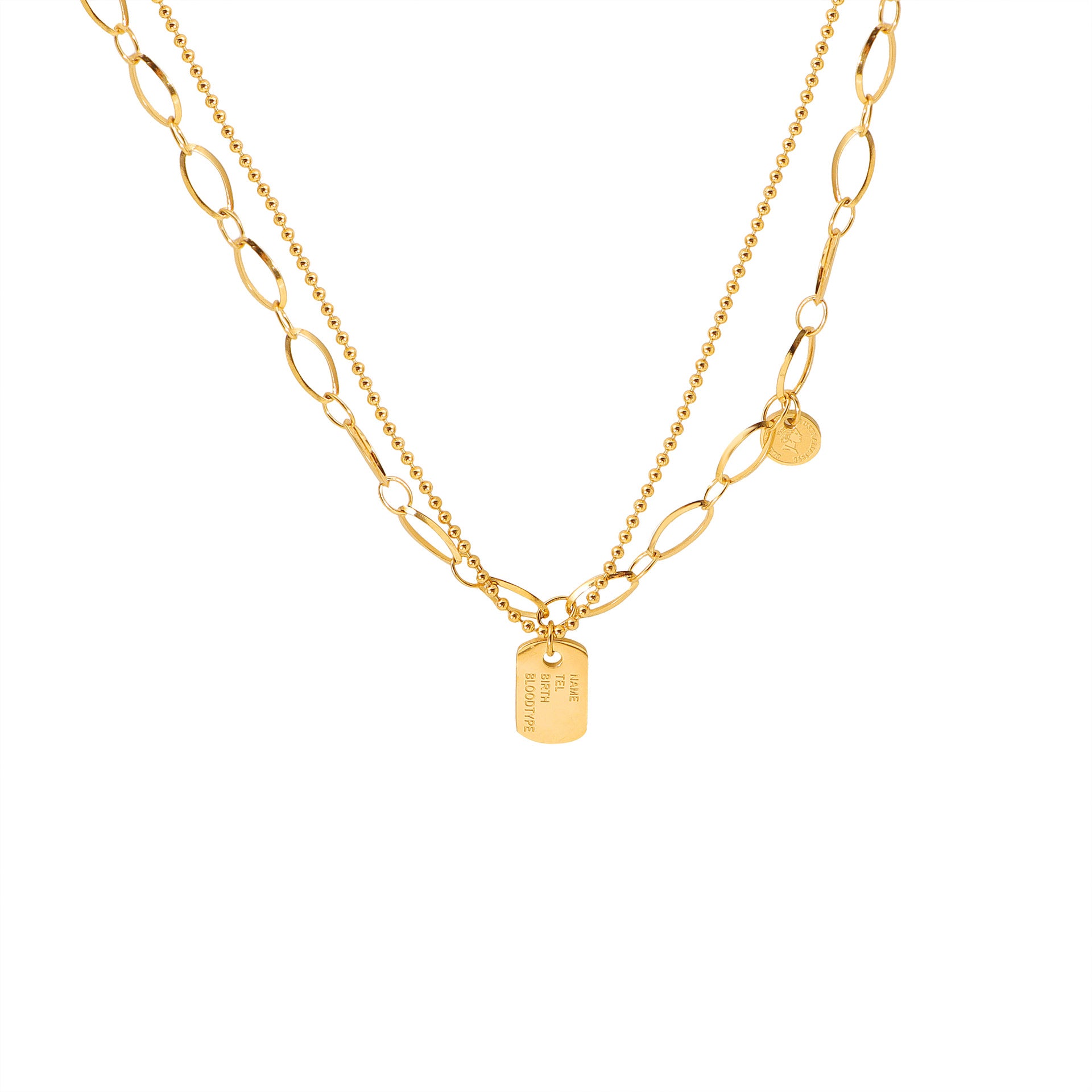 Damen Schicht Statement Tag Halskette Shop Nory