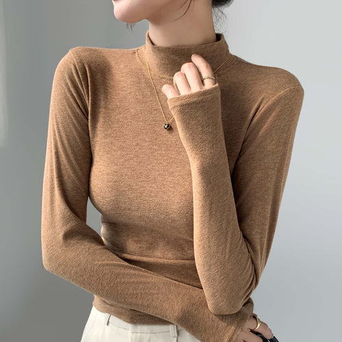 Damen Elegantes Langarmshirt mit hohem Kragen Shop Nory