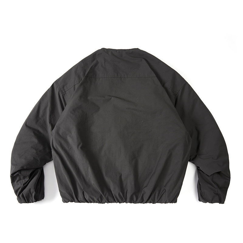 Unisex Leichte Boxy-Übergangsjacke ohne Kragen mit durchgehendem Reißverschluss und elastischem Saum Shop Nory