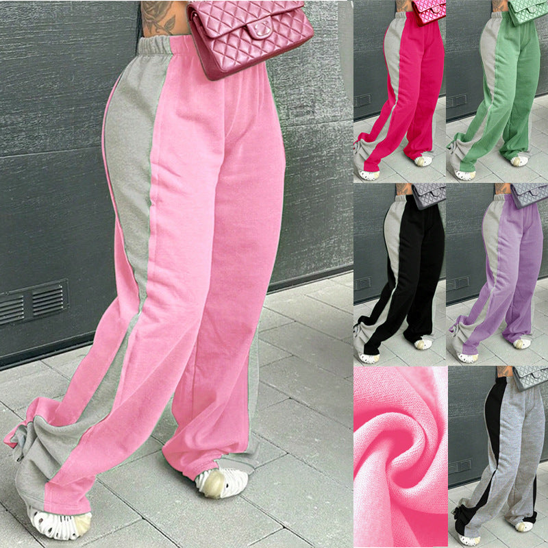Damen Sportive Jogginghose mit seitlichem Schlitz und Kontrast-Einsatz Shop Nory