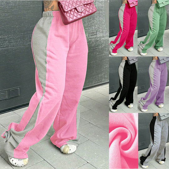 Damen Sportive Jogginghose mit seitlichem Schlitz und Kontrast-Einsatz Shop Nory