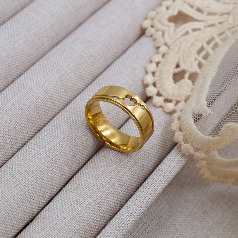 Damen Moderner Ring mit Herz-Ausschnitt und funkelnden Akzenten Shop Nory