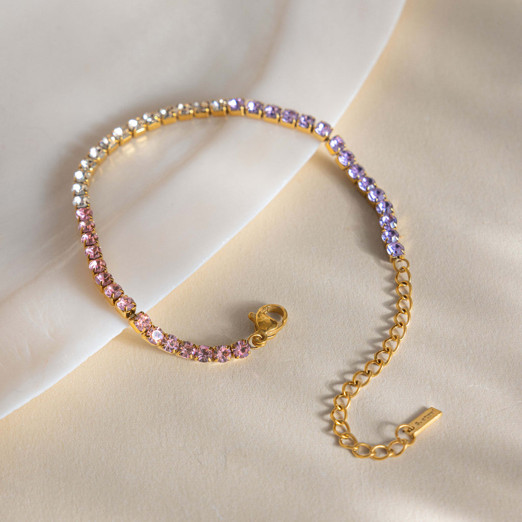 Damen Armband mit funkelnden Zirkonia-Steinen und hypoallergenem Edelstahl Shop Nory
