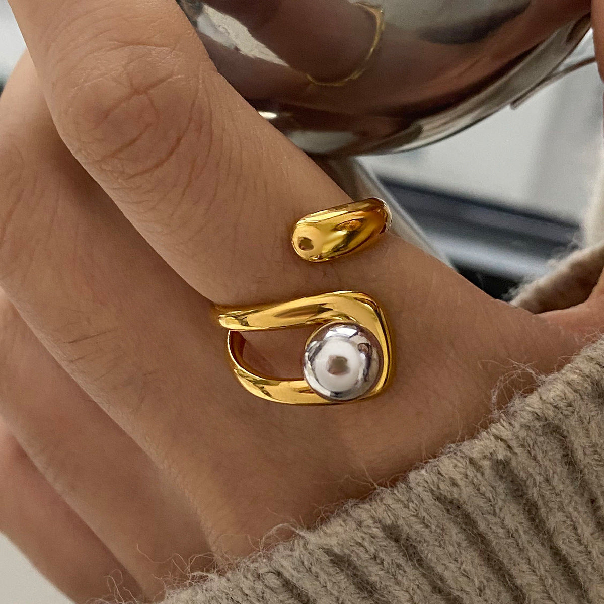 Damen Offener Ring mit elegantem Wickel-Design und hypoallergenen Eigenschaften Shop Nory