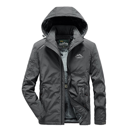 Herren technische Outdoor-Jacke mit wärmendem Teddyfleece-Innenfutter und verstellbarer Kapuze Shop Nory