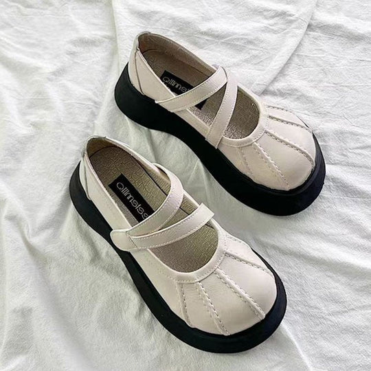Damen Bequeme Plateauschuhe mit verstellbarem Riemen und stützendem Fußbett Shopnory