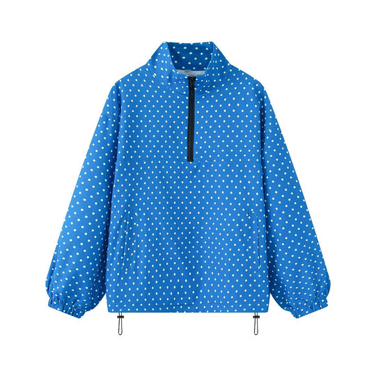 Damen Oversize Regenanorak mit Halbzip, Kängurutasche und Tunnelzugsaum Shop Nory