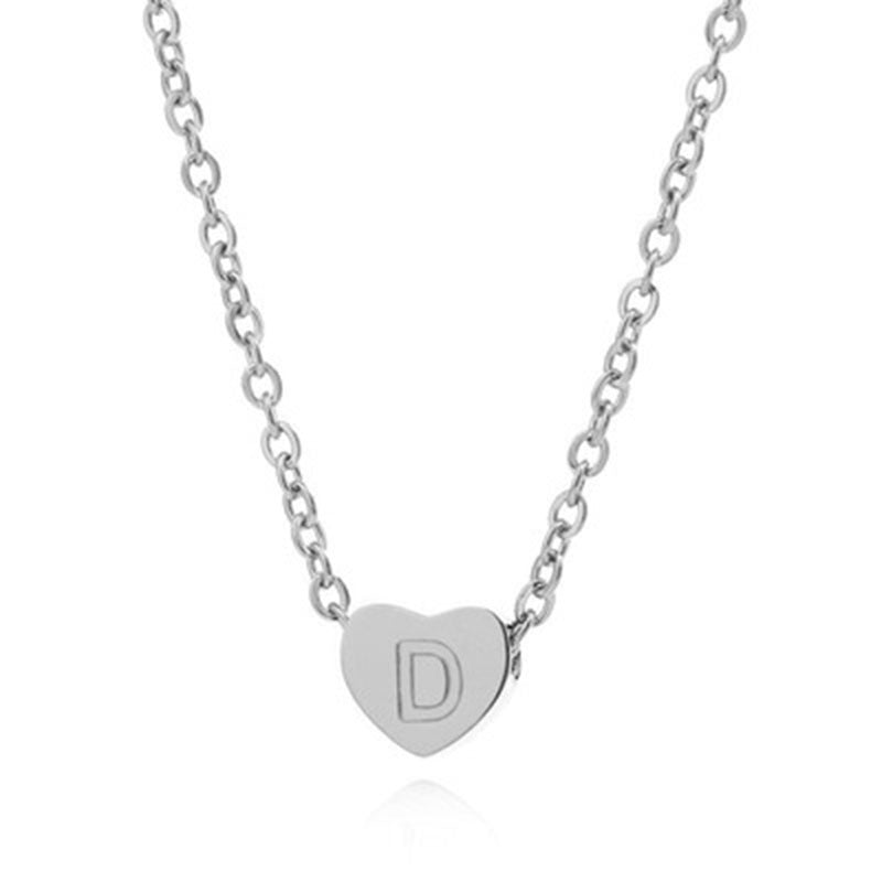 Damen Halskette mit herzförmigem Anhänger und personalisiertem Buchstaben Shop Nory